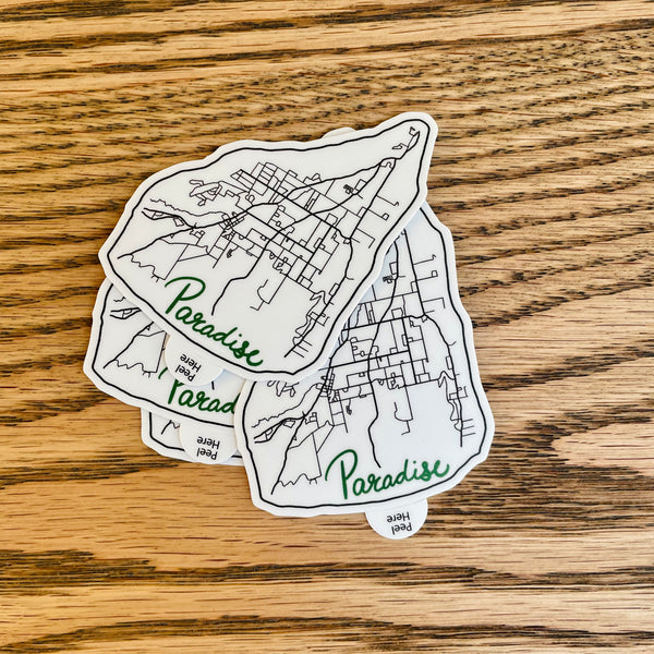Paradise Map Sticker